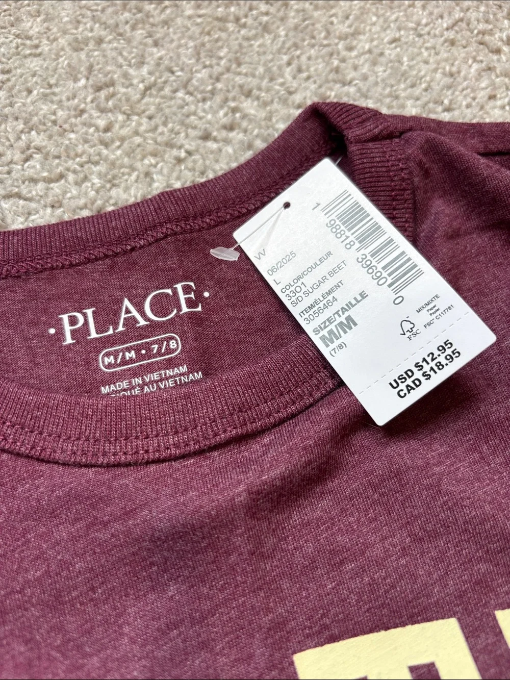 The Children's Place Maroon Graphic 'HUSTLE' Tee with Yellow Accents